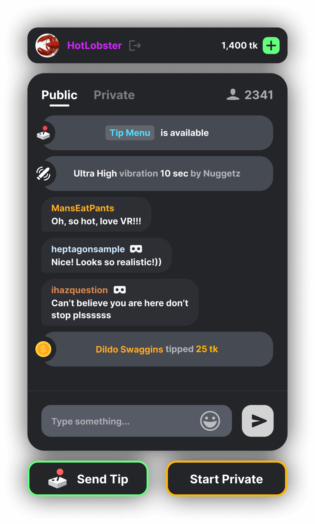 Mobile live chat interface